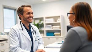 doctor and patient - doctor and patient blood pressure monitoring - Early disease detection in Direct Primary Care