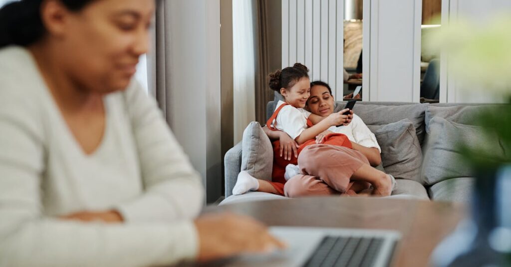 child and two adults at home - Direct Primary Care for multi-generational households