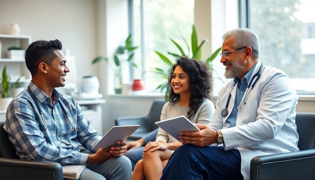 doctor and two people - Direct Primary Care vs Telehealth Services