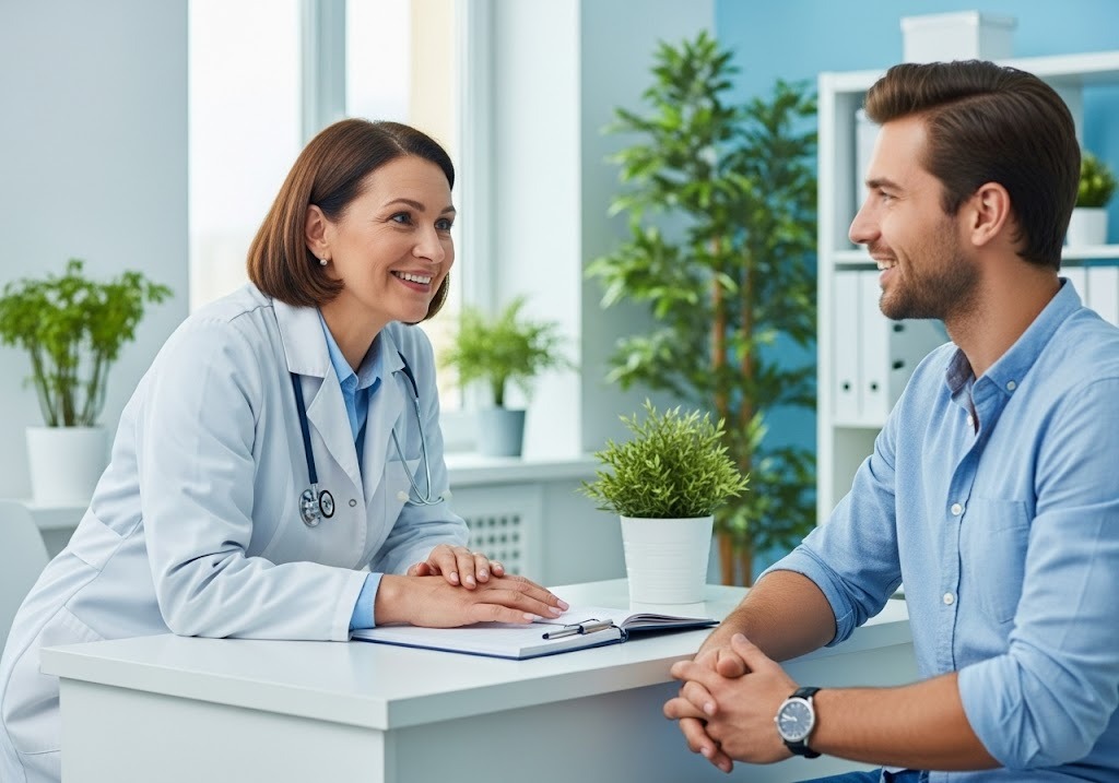 doctor and patient in a clinic - DPC Patient Onboarding Process