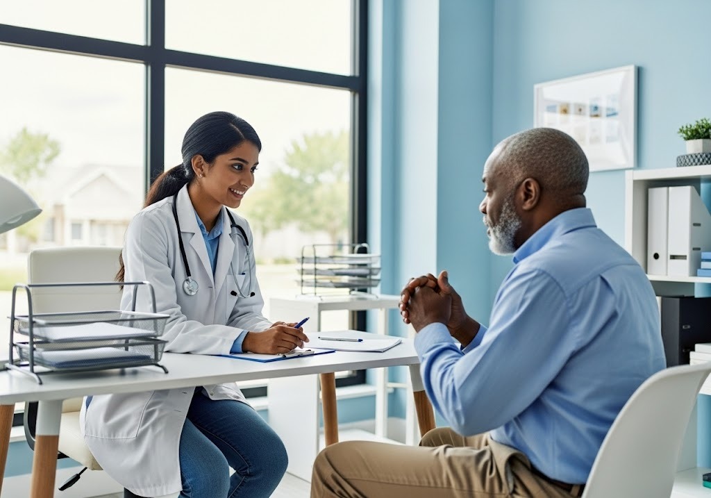 patient and doctor  in clinic - DPC Patient Onboarding Process