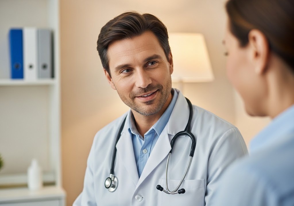 doctor and patient in a clinic - DPC Patient Onboarding Process