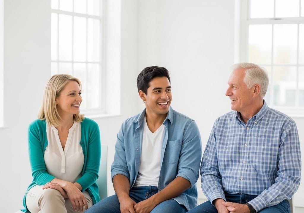 People sitting in a waiting room