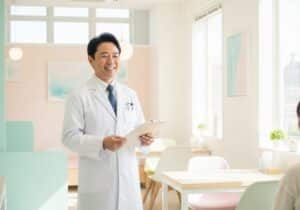 smiling doctor in clinic