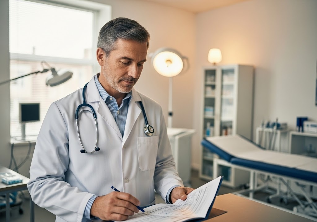 doctor writing notes