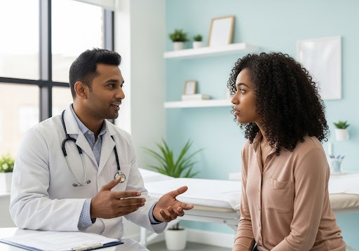 doctor and patient in clinic
