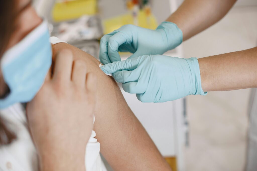 person receiving immunization