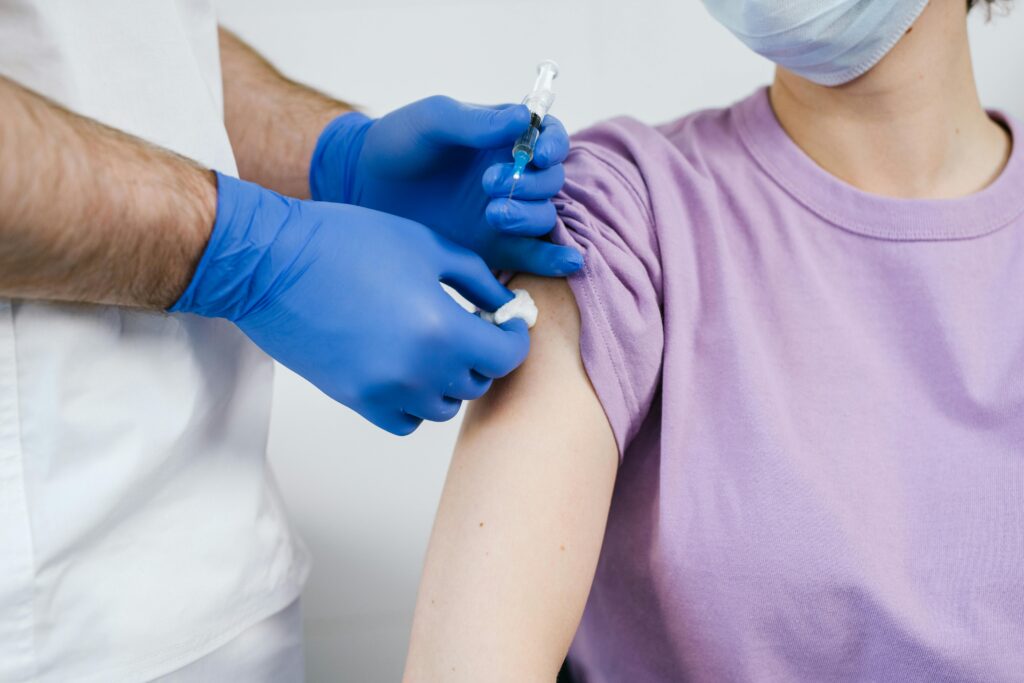 person receiving vaccination