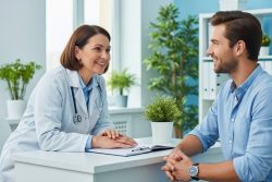 doctor and patient in a clinic - DPC Patient Onboarding Process
