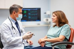 doctor and patient in relaxed clinic consultation, highlighting the benefits of consistent care with the same doctor for trust and better health outcomes